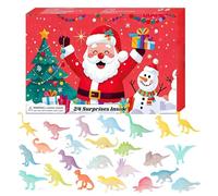 Christmas Countdown Calendar - 37.6x22.7x3.2cm Luminous Educational Christmas | 24 Dinosaur Figurines - Glow-in-the-Dark - Decoration - Kids 2025