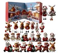 Christmas Countdown Calendar - 8.27 inches 24 Days Plush Toy Calendar for Home, Festive Holiday Decoration with Collectible Dolls, Seasonal Ornament for Tree Party Celebration Display