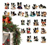 Christmas Countdown Calendar Adult 2D Acrylic Dog Tree Decoations | 24 Days Countdown to Christmas Calendar for Animal Lover, Door, Winow, Tree, Wall, Entryway