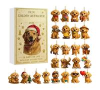 Christmas Countdown Calendar Advent 2D Acrylic Dog Ornament