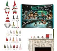 Christmas Countdown Calendar - Holiday Gnome Theme | Winter 24 Day Display with Festive Ornaments, Seasonal Decoration for Kids Teens Adults Couples, Tree, Living Room, Bedroom