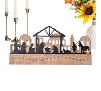 Christmas Countdown Calendar - Jesus Calendars Advent | Wood Nativity Calendar 2025 | Modern And Minimalist Holiday Ornaments For Entryway Dining Room Cabinet Bedroom School Office Shelf Table