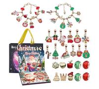 Christmas Countdown Calendar, Jewelry Calendar Advent, Holiday Accessory Gift Set, 24 Days Collection with Necklaces and Charm, Ideal for Kids, Girls, Birthday, Stocking Stuffers