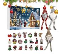 Christmas Countdown Calendar - Wichtel Weihnachten 24 Tage Adventskalender | /13,39 x 13,39 x 1,97 Zoll Festliche Spielpuppe Für Festparty Feiertagsaktivitäten - Kinder Junge Mädchen