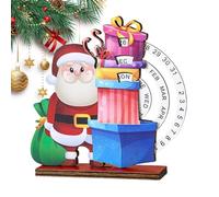 Christmas Countdown Calendar - Wooden | Festive Holiday Countdown Decoration for Table Shelf Bedroom | Seasonal Christmas Decor for Apartment Dormitory Hotel Classroom School