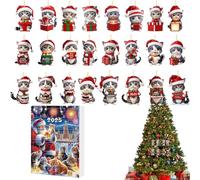 Christmas Countdown Cat Calendar 2025 | 24 Days Acrylic Christmas Countdown With 2D Acrylic Cute Kitten Ornaments | Festive Decoration For Men Boys Girls Family Friends Teens Teenagers