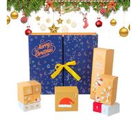 Christmas Countdown Empty Boxes, 24-Day s Fillable Box, 13.19x12.01x3.15 inches Winter Holiday Folding Containers in Fun Shapes for Family Festive Decoration