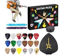Christmas Countdown - Guitar Picks Set 24 Day Holiday Calendar | PU Leather Storage Case Colorful Acoustic Ukulele Plectrums for Teens, Adults, Kids or Seasonal Celebration