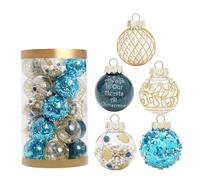 Christmas Countdown, Lot de 25 Boules de Noël de 6 cm, Grandes Boules décoratives for Sapin, décoration de fête, Cadeau de Nouvel an 2025, Accessoire(Blue Gold)