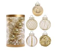 Christmas Countdown, Lot de 25 Boules de Noël de 6 cm, Grandes Boules décoratives for Sapin, décoration de fête, Cadeau de Nouvel an 2025, Accessoire(Platinum)