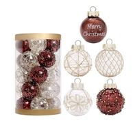 Christmas Countdown, Lot de 25 Boules de Noël de 6 cm, Grandes Boules décoratives for Sapin, décoration de fête, Cadeau de Nouvel an 2025, Accessoire(Coffee Gold)
