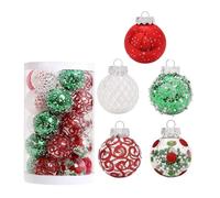 Christmas Countdown, Lot de 25 Boules de Noël de 6 cm, Grandes Boules décoratives for Sapin, décoration de fête, Cadeau de Nouvel an 2025, Accessoire(Red Green White)