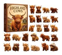 Christmas Cow Advent Calendars 2026, 2D Acrylic Cow Hanging Ornaments | 24 Days Countdown Calendar Christmas Tree Cow Ornaments for Home School Party Holiday