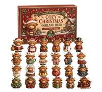 Christmas Cow Advent Calendars 2026, 2D Flat Acrylic Hanging Ornaments