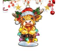 Christmas Cow Ornament - Flat Animal Suspendu | Tree Ornements, For Tree - For Tree - For Window Shelf Table Holiday Home Wall Indoor Outdoor Trees, or Window Shelf Table Holiday Home Wall Indoor