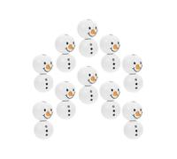 Christmas Craft Loose Wooden Beads - 20 PCS Cartoon Snowman Design Beads for DIY Decorations - Size Range
