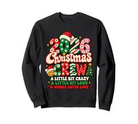 Christmas Crew 2026 Santa Hat Plaid Family Ugly Xmas Lights Sweatshirt
