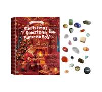 Christmas Crystal Calendar, 24 Days Natural Gem Countdown Set, Boys Christmas Advent Decoration, Design with Sparkling Crystal Stones, Perfect Display for Holiday Birthday Party Home Room