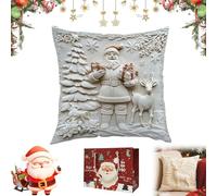 Christmas Cushion Covers Set of 4, 2026 New Christmas Themed Cushion Cover, Soft Comfortable Single Side Printing Decorative Cushions, for Sofa Couch Living Room Home Decor (B,15.7*15.7in)