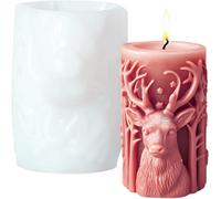 Christmas Cylindrical Candle Mold,1 Piece Reindeer Cylindrical Candle Mold For Candle Making Candy Chocolate Fondant Resin Mold For Handmade Soap Aromatherapy.[W520]