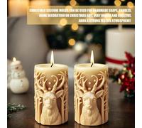 Christmas Cylindrical Candle Mold,1 Piece Reindeer Cylindrical Candle Mold For Candle Making Candy Chocolate Fondant Resin Mold For Handmade Soap Aromatherapy.[W519]
