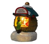 Christmas Decoration, Resin Christmas Indoor Desktop Decor, Light Up Christmas Houses, Creative Festival Scene House Decor Battery Operated Shop Night Light for Home Tabletop Decor