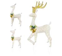 Christmas Decoration Stakes - 3 pièces réalistes LED Light Festive Decor | Lighted Reindeer Outdoor Christmas Stakes For Friends, Home, Holiday, Ground, Lawn, Garden, Nighttime Pathway, Yard Display,