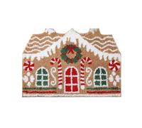 Christmas Decorations - 2 Pack Gingerbread House Holiday Door Rugs for Indoor and Outdoor, Soft Non-Slip Fabric with Backing, Winter Holiday Decor for Entryway, Porch, Kitchen, Bathroom, Living Room