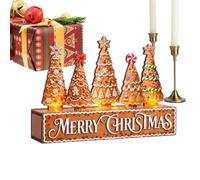 Christmas Decorations For Wooden Battery Powered Rustic Lights Table | Holiday Decor Christmas Centerpiece For Room Kitchen Desk Mantel Shelf Winter Party Home Living