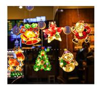 Christmas Decorations Scene Layout Old People Sucker Lamp Ornaments Glass Stickers Pendant Christmas Tree Small Gifts Atmosphere 6 (6)