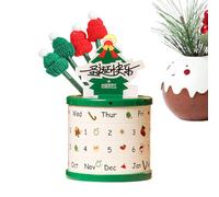 Christmas Desktop Calendar - Rotating Multifunctional Desk Calendar, Desks Pencil Holder with Organized Layout, School Accessory for Teacher Details, Student Desk Tool with Practical Feature