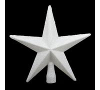 Christmas Direct Cimier de sapin de Noël en forme d'étoile pailletée Blanc 20 cm