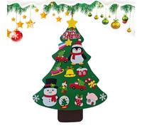 Christmas DIY Felt Tree Set Hanging Wall Ornaments Craft Toy LED Light Stri | 3Ft Felt Christmas Tree Kit with Lights Ornaments Kids Craft Activity Living Room Playroom Wall Decor