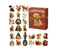 Christmas Dog 2025-24 Day Countdown Ornament | 2D Acrylic Holiday Decoration For Home Tree, Car Mirror Wall Window Door, Gift For Kids Adults Seasonal Display Vacation Party