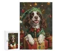 Christmas Dog Gifts Ideas Puzzle 1000 Pièces Educa Jouet en Bois Cadeau Unique Décoration Intérieure Jeu Éducatif Challenge Toy Adultes Et Enfants À Partir De 14 Ans 300 PCS