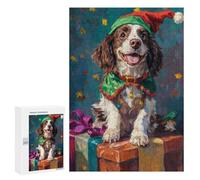 Christmas Dog Gifts Puzzle 1000 Pièces Educa Jouet en Bois Cadeau Unique Décoration Intérieure Jeu Éducatif Challenge Toy Adultes Et Enfants À Partir De 14 Ans 300 PCS
