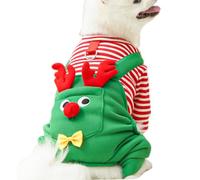 Christmas Dog Outfit - Cute Holiday Costume for Pets | Plush Velvet Material with Reindeer Hood, Adjustable Design for Party Photos and Winter Dress Up Festive Santa Design 11.81 in