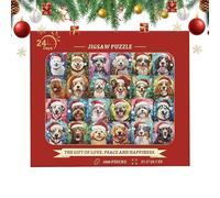 Christmas Dog Pattern Jigsaw Puzzles 1000 Pieces | Advent Puzzles for Adults 2025, Pet Advent Jigsaw Calendar for Kids Parties Family Gathering Entertainment Celebration Home Offices