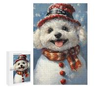 Christmas Dog Snowman Puzzle 1000 Pièces Educa Jouet en Bois Cadeau Unique Décoration Intérieure Jeu Éducatif Challenge Toy Adultes Et Enfants À Partir De 14 Ans 1000 PCS