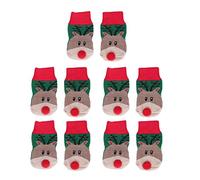 Christmas Dog Socks Fashionable Elk Pattern Pet Protectors Warm Non Slip Sole Stretchy Socks for Dogs Cats Pets Polyester Cotton 5 Sets 20pcs (L)