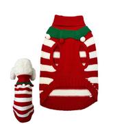 Christmas Dog Sweater, Warm Dog Pullover, Striped Pet Costume, Breathable Dog Knitwear, Holiday Dog Sweatshirt, Winter Pet Outfit, Festive Dog Attire, Cozy Pet Clothing, Warm Christmas Apparel