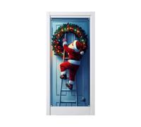 Christmas Door Cover, Reusable Festive Fabric Holiday Backdrop