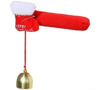 Christmas Door Knob Cover Cloth Santa for Decor With Bell 13x11x3cm Red | Soft fabric protects handles from scratches Multiple adorable motifs Easy to slip onto standard knobs No tools needed