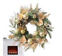 Christmas Door Wreath - 19 pouces Christmas Decorations - Golden Ball Door Wreaths Garland for Indoor Outdoor Wall Window Nappe Living Room Office Garden Yard Patio