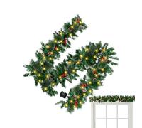 Christmas Door Wreath - Artificial Greenery with Lights | 1x Versatile Layered Decor Outdoor Christmas Garland Front Door Wreath,for Home Decor Party Entrance Porch Window Fireplace Living Room