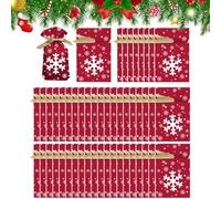 Christmas Drawstring Bag, 50 Pieces Festive Holiday Party Favor Pouch, Christmas Wrapping Goody Bag for Adults, Lovers, Family, Friends, Boys, Gift Giving and Celebration