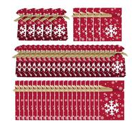 Christmas Drawstring Bags | 50PCS Festive 15x23cm Holiday Gift Pouches | Reusable Party Favor Sack Sack Set | Christmas Drawstring Bag For Adults Kids Family Friends Lovers Wrapping Stuffers