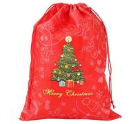 Christmas Drawstring Bags - Reusable Non Woven Gift Pouches with Festive Prints, Perfect for Candy Treats, Holiday Party Favor Bags for Winter Celebrations Small Gift Packaging