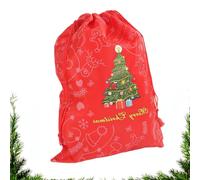 Christmas Drawstring Bags - Reusable Non Woven Pouches For Cookie Packaging, Holiday Party Favor Wrapping, Winter Celebration Treats, Candy, Small Toy Storage, Food Presentation Setup