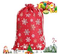 Christmas Drawstring Gift Bags - Stand Up Gift Bags Assorted Medium Sizes Foil | Christmas Treat Bag, for Birthday Thanksgiving Holiday New Year Wedding Party Eve Kids Adults Family Friends Home